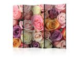 artgeist , Violett, Hellrosa , Holz, Textil , Kiefer , massiv , Floral , 225x172x3 cm , Motiv auf Vorder- und Rückseite , Kleinmöbel, Paravents