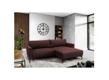 Mid.you , Rot , Textil , Ottomane rechts, L-Form , 240x163 cm , Made in EU , Liegefunktion ,
