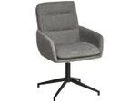 Mid.you , Grau, Schwarz , Holz, Metall, Textil , Pappel , Sperrholz , 57x88x67 cm , Bsci , Sitzfläche 360° drehbar, inklusive Armlehnen ,