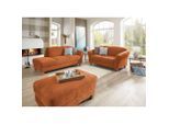 Sit & More , Terracotta , Textil , Buche , 194x84x91 cm , Goldenes M, DGM-Klimapakt, Oeko-Tex® Standard 100, Made in Europe , Rücken echt, Armteil rechts ,