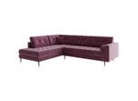 Livetastic , Weinrot , Textil , Füllung: Daunen, Silikon,Silikon , Ottomane links, L-Form , 259x205 cm , Made in EU , Rücken echt ,