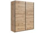 Mid.you , Eiche Wotan , Holzwerkstoff , 5 Fächer , 153.5x195.5x60 cm , FSC MIX , Schlafzimmer, Kleiderschränke, Schwebetürenschränke