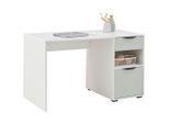 Möbelix , Weiß, Salbeigrün , Holzwerkstoff , 1 Schublade(n) Schubladen , rechteckig , 120x73.5x60 cm , Büromöbel, Schreibtische, Schreibtische