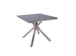 Gardenson , Silberfarben, Dunkelbraun , Metall, Kunststoff , quadratisch , 90x75x90 cm , gastro- und objekttauglich, regenabweisend, rostfrei, UV-beständig, wetterbeständig, platzsparend , Gartenmöbel, Gartentische, Gartentische