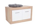 Möbelix , Weiß, Eichefarben , Holzwerkstoff , 94.9x49.2x36 cm , Typenauswahl , Garderobe, Garderobenbänke