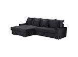 Mid.you , Schwarz , Textil , Wenge , Ottomane links, L-Form , 293x164 cm , Armteil links, Armteil rechts ,
