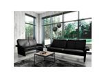 Livetastic , Schwarz , Leder , Echtleder , Rindleder , 164x90x88 cm , Made in EU , Lederauswahl, Rücken echt ,