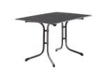 Sieger , Anthrazit, Grau , Metall , rechteckig , 80x73x120 cm , gastro- und objekttauglich, klappbar, wetterbeständig , Gartenmöbel, Gartentische, Gartentische