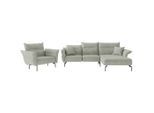 Livetastic , Hellgrau , Textil , Füllung: Daunen, Silikon , 265x185 cm , Made in EU , Rücken echt , Wohnzimmer, Sofas & Couches, Sofas, Weitere Sofas