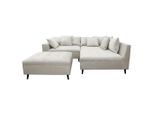 Mid.you , Hellgrau , Textil , Birke , Füllung: Schaumstoffflocken,Schaumstoffflocken , Ottomane rechts, L-Form , 247x174 cm , Made in EU , Rücken echt, Armteil links ,