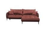 Mid.you , Koralle , Textil , Ottomane rechts, L-Form , 260x189 cm , Made in EU , Liegefunktion , Wohnzimmer, Sofas & Couches, Wohnlandschaften, Ecksofas