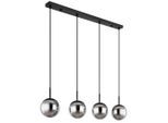 Globo , Schwarz , Metall, Glas , Kugel , 15x120x90 cm , CE , beliebig kürzbar , Beleuchtung, Innenleuchten, Hängeleuchten, Hängeleuchten mehrflammig