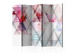 artgeist , Mehrfarbig , Holz, Textil , Kiefer , massiv , geometrisch , 225x172x3 cm , Motiv auf Vorder- und Rückseite , Kleinmöbel, Paravents