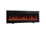 Möbelix , Schwarz , Metall, Glas , 139.7x55.0x20.5 cm , Fernbedienung, Flammeneffekt separat schaltbar, Überhitzungsschutz, Thermostat, Dimmer , Kamine, Elektrokamine