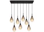 Globo , Grau, Schwarz , Metall, Glas, Textil , 34x120x97 cm , CE , Beleuchtung, Innenleuchten, Hängeleuchten