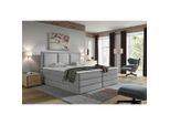 Mid.you , Grau , Textil , H2 + H3 , 7-Zonen , 180x200 cm , Bettkasten, gepolstertes Kopfteil, Stoffauswahl, Topper durchgehend, Wendematratze mit unterschiedlichen Härtegraden, in verschiedenen Größen erhältlich ,