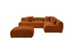 Livetastic , Rostfarben , Textil , L-Form , 300x215 cm , Made in EU , erweiterbar, individuell planbar , Wohnzimmer, Sofas & Couches, Wohnlandschaften, Ecksofas