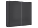 Möbelix , Anthrazit , Holzwerkstoff , 3 Fächer , 225x210x62 cm , Blauer Engel, Goldenes M, Made in Germany , Schlafzimmer, Kleiderschränke, Schwebetürenschränke