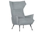 Mid.you , Hellgrau , Textil , 83x110x92 cm , Stoffauswahl , Wohnzimmer, Sessel, Ohrensessel