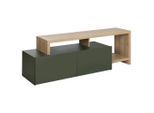 Livetastic , Grün, Eiche Artisan , Holzwerkstoff , Holzoptik , 1 Fächer , 155x50x45 cm , TV-Aufsatz , Wohnzimmer, TV-Möbel, TV- & Lowboards