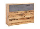 Luca Bessoni , Grau, Fichtefarben , Holzwerkstoff , 3 Schublade(n) Schubladen , 120x89.4x38 cm , Beimöbel erhältlich ,