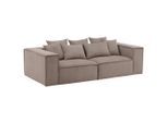 Livetastic , Braun , Kunststoff, Textil , Kiefer , Füllung: Schaumstoff,Schaumstoff , 232x80x116 cm , Wohnzimmer, Sofas & Couches, Sofas, 2er Sofas