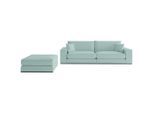 Livetastic , Türkis , Holz, Textil , Eiche , massiv , Füllung: Polyester , 278x85x103 cm , Made in EU ,
