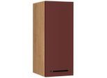 Nobilia , Rot, Eichefarben , Holzwerkstoff , 2 Fächer , nur wie online abgebildet bestellbar , 30x72x35 cm , Blauer Engel, Pefc, Goldenes M, Made in Germany, DGM-Klimapakt , hängend, Typenauswahl ,