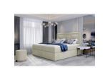 Mid.you , Creme , Holz , H3 , 180x200 cm , Bettkasten, gepolstertes Kopfteil, Topper durchgehend , Schlafzimmer, Betten, Boxspringbetten