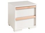 Vipack , Weiß , Holzwerkstoff , Buche , massiv , 2 Schublade(n) Schubladen , 48.1x48.8x40 cm , Schlafzimmer, Nachtkästchen