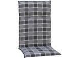 Gardenson , Grau , Textil , Karo , Füllung: Schaumstoff, Fleece , 50x6x118 cm , Handmade in Europe , bügelfrei, pflegeleicht, für den Außenbereich geeignet, wetterfest, mittels Bändern zu befestigen , Gartenmöbel, Gartenmöbelzubehör, Gartenpolster & Auflagen, Sesselauflagen