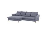 Livetastic , Blau , Textil , Buche , vollmassiv , Füllung: Schaumstoffflocken,Schaumstoffflocken , Ottomane links, L-Form , 274x170 cm , Made in EU , Liegefunktion, Schlafen auf Sitzhöhe, Rücken echt , Wohnzimmer, Sofas & Couches, Wohnlandschaften, Ecksofas