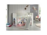 Vipack , Weiß , Holz , Kiefer , massiv , Prinzessin , 90x200 cm , Kinder- & Jugendzimmer, Kinderbetten, Spielbetten