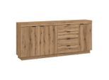 Möbelix , Eichefarben , Holzwerkstoff , 6 Fächer , 4 Schublade(n) Schubladen , 185.9x85.8x39.6 cm , Kleinmöbel, Kommoden, Sideboards