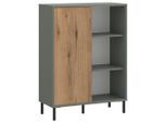 Möbelix , Eichefarben, Graugrün , Holzwerkstoff , 4 Fächer , 75x105.2x40 cm , Kleinmöbel, Kommoden, Kommoden