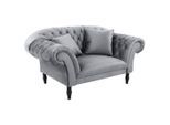 Mid.you , Grau , Textil , Buche , vollmassiv , Füllung: Silikon, Schaumstoffflocken , 180x94x103 cm , Made in EU , Wohnzimmer, Sessel, Polstersessel