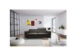 Livetastic , Dunkelbraun , Textil, Leder , Echtleder , Rindleder , 206x95x101 cm , Made in EU , Liegefunktion, Rücken echt , Wohnzimmer, Sofas & Couches, Schlafsofas, Schlafsofas