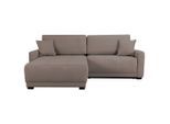 Mid.you , Hellbraun , Textil , Füllung: Schaumstoffflocken,Schaumstoffflocken , L-Form , 237x186 cm , Made in Europe , Bettkasten erhältlich, Liegefunktion, Schlafen auf Sitzhöhe, Bettfunktion erhältlich, Rücken echt ,