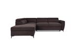 Mid.you , Dunkelbraun , Textil , Ottomane links, L-Form , 255x217 cm ,