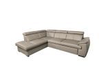 Livetastic , Hellgrau , Leder , Echtleder , Rindleder , L-Form , 265x211 cm , Made in EU , Bettkasten erhältlich, Lederauswahl, seitenverkehrt erhältlich, Bettfunktion erhältlich, Rücken echt ,