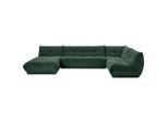 Livetastic , Dunkelgrün , Textil , U-Form, einzeln stellbar , 390x210 cm , Made in EU , Rücken echt, individuell planbar ,