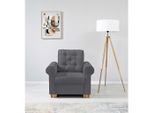 Mid.you , Dunkelgrau , Textil , Birke, Buche , Hartholz , Uni , 93x89x82 cm , Made in EU ,