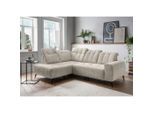 Livetastic , Beige , Textil , Uni , L-Form , 261x200 cm , Typenauswahl, Stoffauswahl, seitenverkehrt erhältlich, Rücken echt, USB-Anschluss, elektrischer Sitzvorzug, USB-C-Anschluss , Wohnzimmer, Sofas & Couches, Wohnlandschaften, Ecksofas
