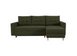 Mid.you , Olivgrün , Textil , Füllung: Schaumstoffflocken , seitenverkehrt montierbar, Eckteil, L-Form , 232x141 cm , Bettkasten erhältlich, Liegefunktion, Schlafen auf Sitzhöhe, Bettfunktion erhältlich, Rücken echt , Wohnzimmer, Sofas & Couches, Wohnlandschaften, Ecksofas