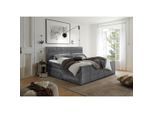 Mid.you , Dunkelgrau , Textil, Holzwerkstoff , H3 + H4 , 7-Zonen , 180x200 cm , Bettkasten, gepolstertes Kopfteil, Federkernmatratze, Topper durchgehend, Matratze geteilt , Schlafzimmer, Betten, Holzbetten, Holzbetten