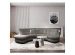Livetastic , Dunkelgrau , Textil , Füllung: Polyester , L-Form, Rundform , 300x113 cm , Made in EU , Fußauswahl, Lederauswahl, Stoffauswahl, Hocker erhältlich, Rücken echt ,