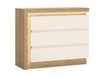 Möbelix , Eichefarben, Weiß Hochglanz , Holzwerkstoff , 3 Schublade(n) Schubladen , 107.5x89.1x42 cm ,