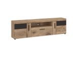 Möbelix , Eichefarben, Dunkelgrau , Holzwerkstoff , 2 Fächer , 1 Schublade(n) Schubladen , 185.3x55.8x40.9 cm ,