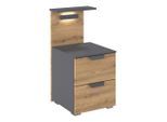 Möbelix , Grau, Eiche Artisan , Holzwerkstoff , 2 Schublade(n) Schubladen , 40x82x48 cm , Blauer Engel, BQ - Bündnis für Qualität, Made in Germany ,