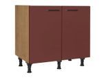 Nobilia , Rot, Eichefarben , Holzwerkstoff , einzeln stellbar , 90x87x56 cm , Blauer Engel, Pefc, Goldenes M, Made in Germany, DGM-Klimapakt ,